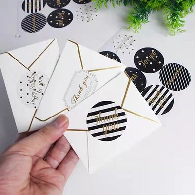 꽃 방수 웨딩 라벨 스티커 패키징  감사 당신이 스티커 500 PC를 선회합니다