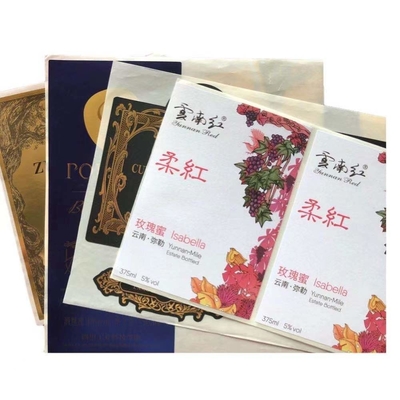 제거할 수 있는 와인 라벨 스티커 방수 프린팅 알루미늄 엠보싱된 향기
