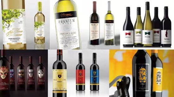 레드와인 라벨 스티커 종이 인쇄된 생일 방수성 접착제