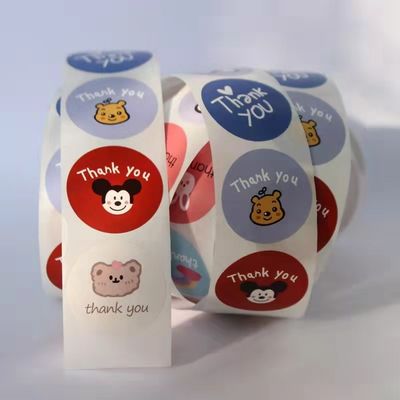 꽃 방수 웨딩 라벨 스티커 패키징  감사 당신이 스티커 500 PC를 선회합니다