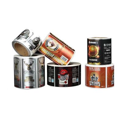 CMYK 술 술 병 라벨, 광택이 나는 / 매트가 주문 제작된 와인 레이블을 엠보싱 처리합니다